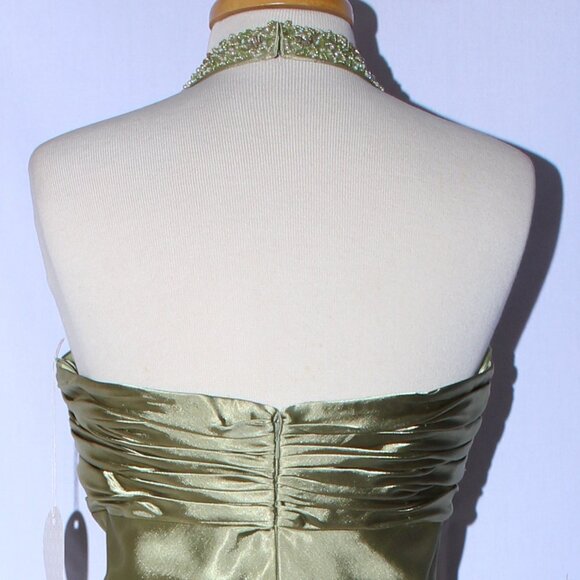 NWOT Poly USA #5578 Satin Formal Evening or Prom Gown-Size 2X-OLIVE GREEN - Picture 5 of 6